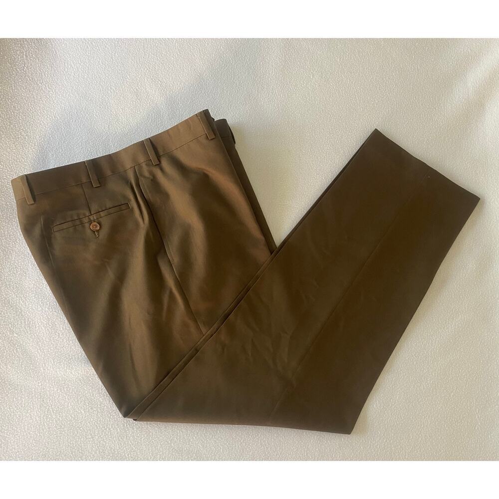 Ralph by Ralph Lauren Pants Brown Flat Front Men’s 35x32 Poly/Rayon Blend # - Picture 3 of 7